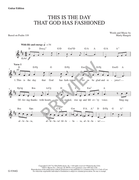 This Is the Day That God Has Fashioned - Guitar edition