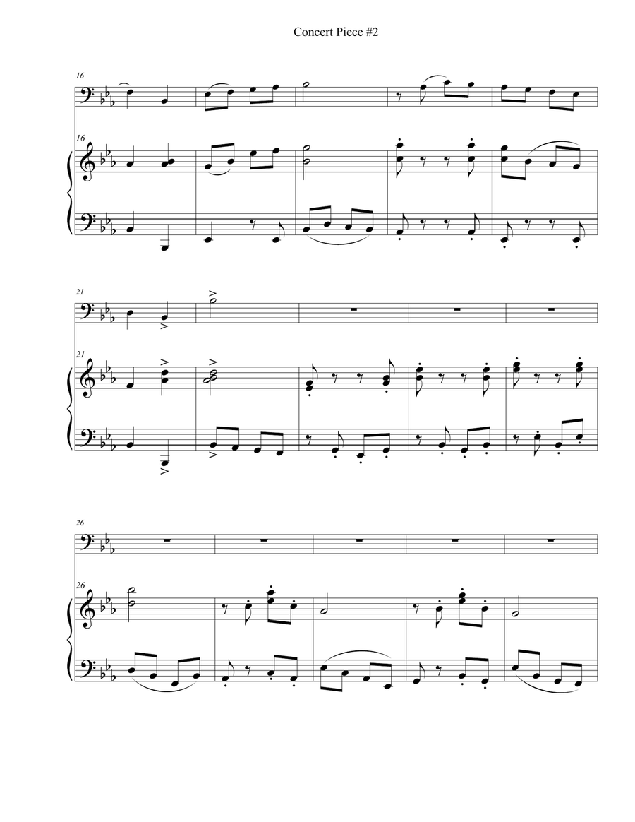 Concert Piece #2: Allegretto - Andante - Allegro giocoso Trombone Solo scores gallery preview page 6