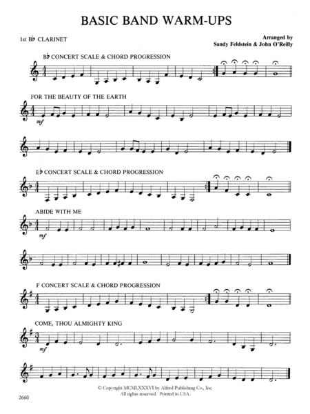 Basic Band Warm-ups: 1st B-flat Clarinet