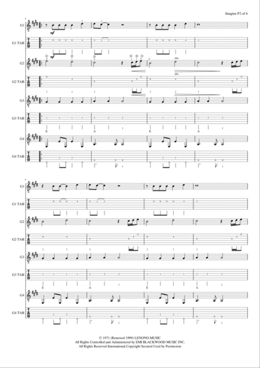 Imagine Guitar Ensemble scores gallery preview page 2