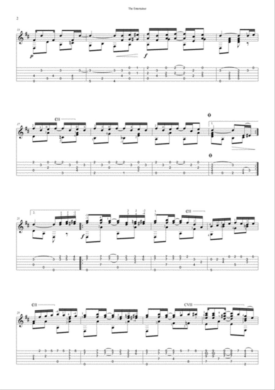 The Entertainer Guitar Tablature scores gallery preview page 4