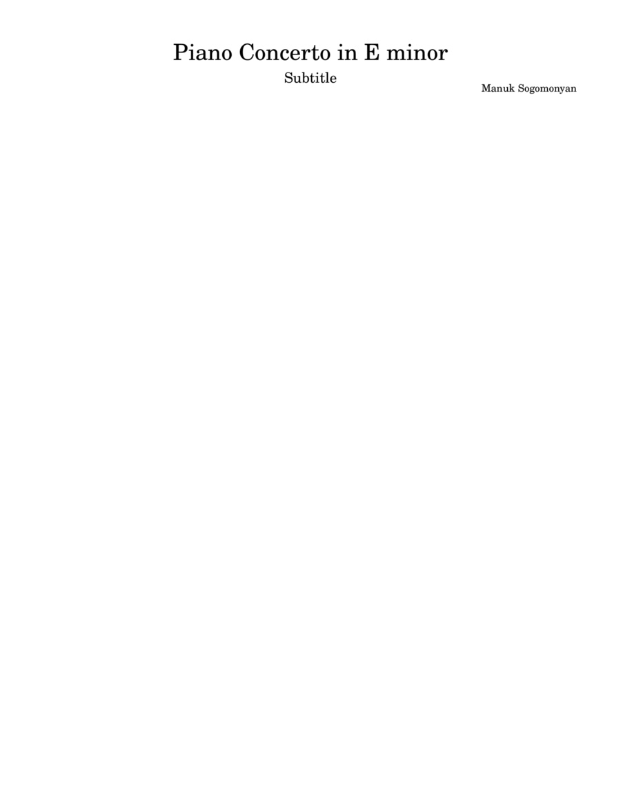 Piano Concerto in E minor Full Orchestra scores gallery preview page 1
