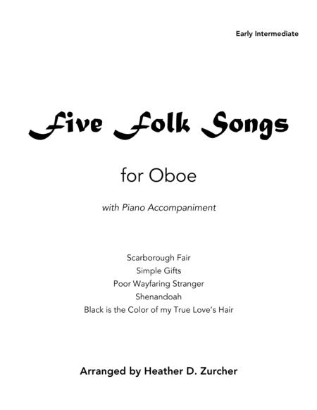 Five Folk Songs for Oboe image number null