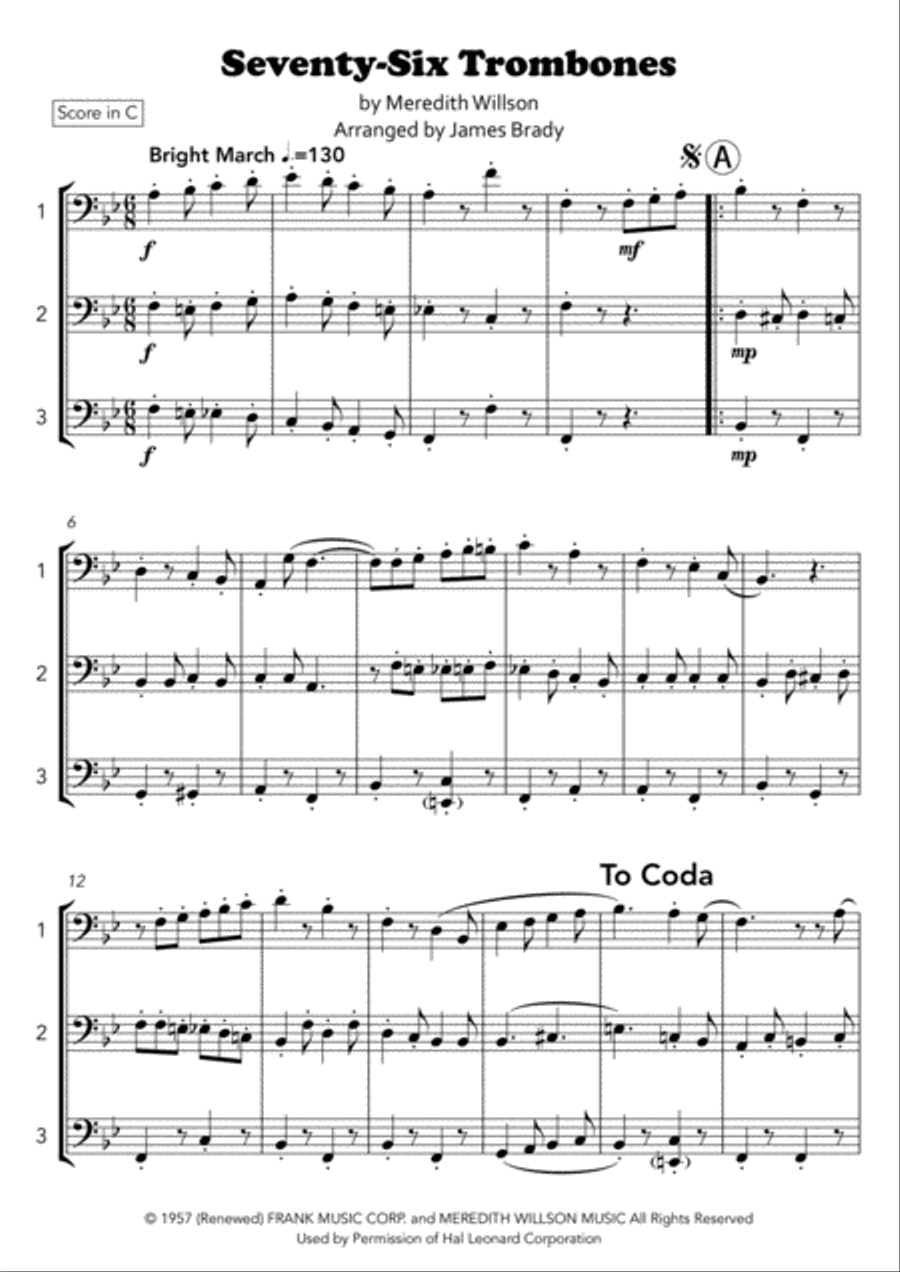 Seventy Six Trombones Brass Ensemble scores gallery preview page 2
