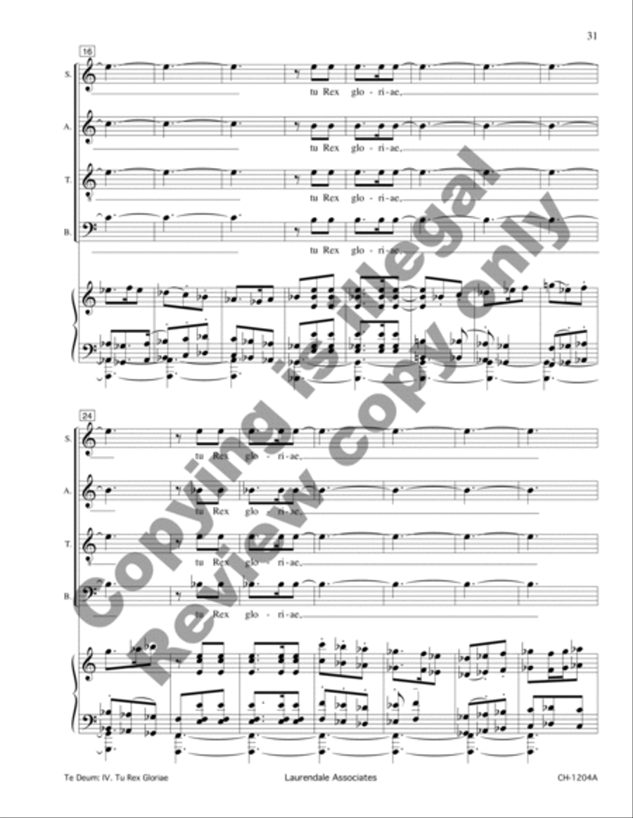 Te Deum (Choral Score)