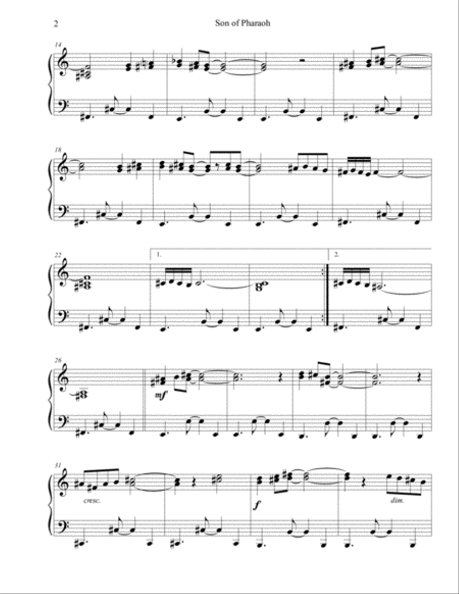 Son of Pharaoh Piano Solo scores gallery preview page 2