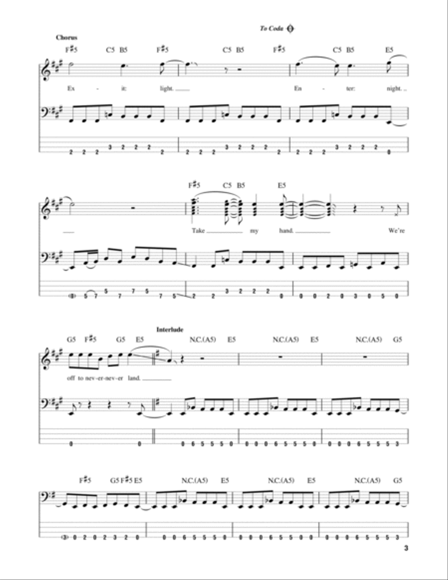 Enter Sandman Guitar Tablature scores gallery preview page 3