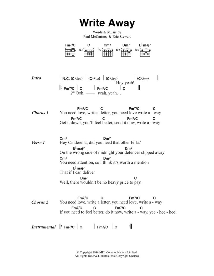 Write Away Acoustic Guitar scores gallery preview page 1