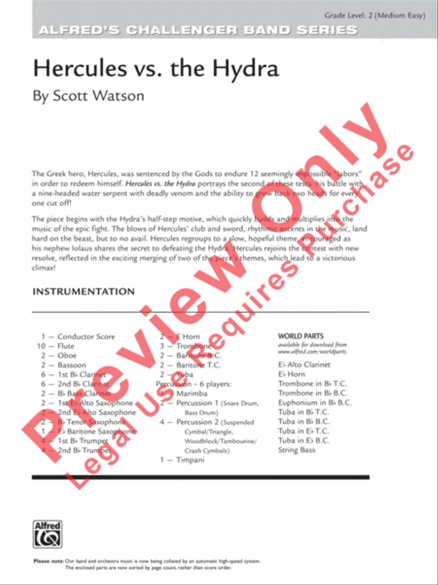Hercules vs. the Hydra Concert Band scores gallery preview page 2