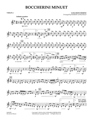 Boccherini Minuet - Violin 2