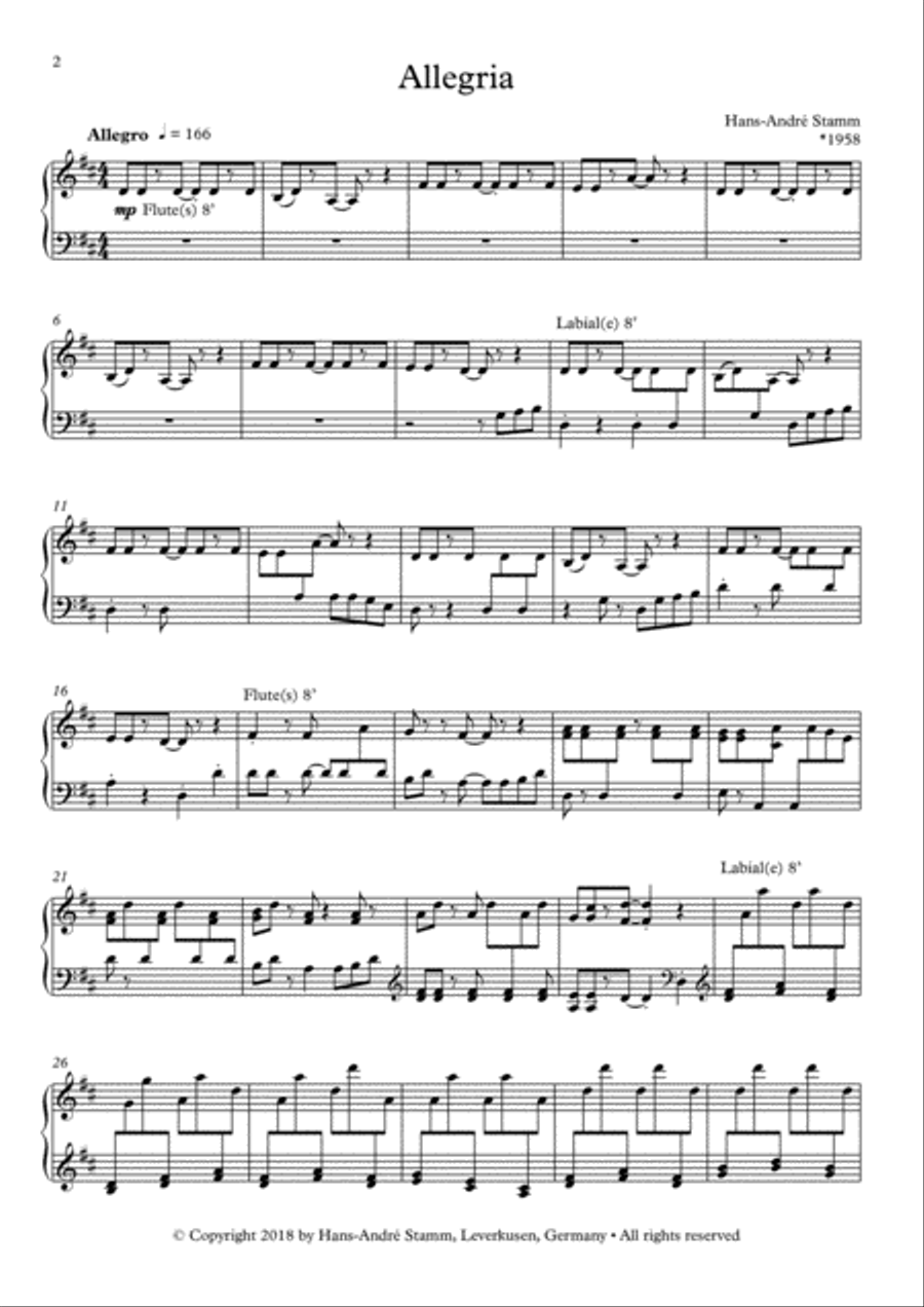 Allegria for Organ
