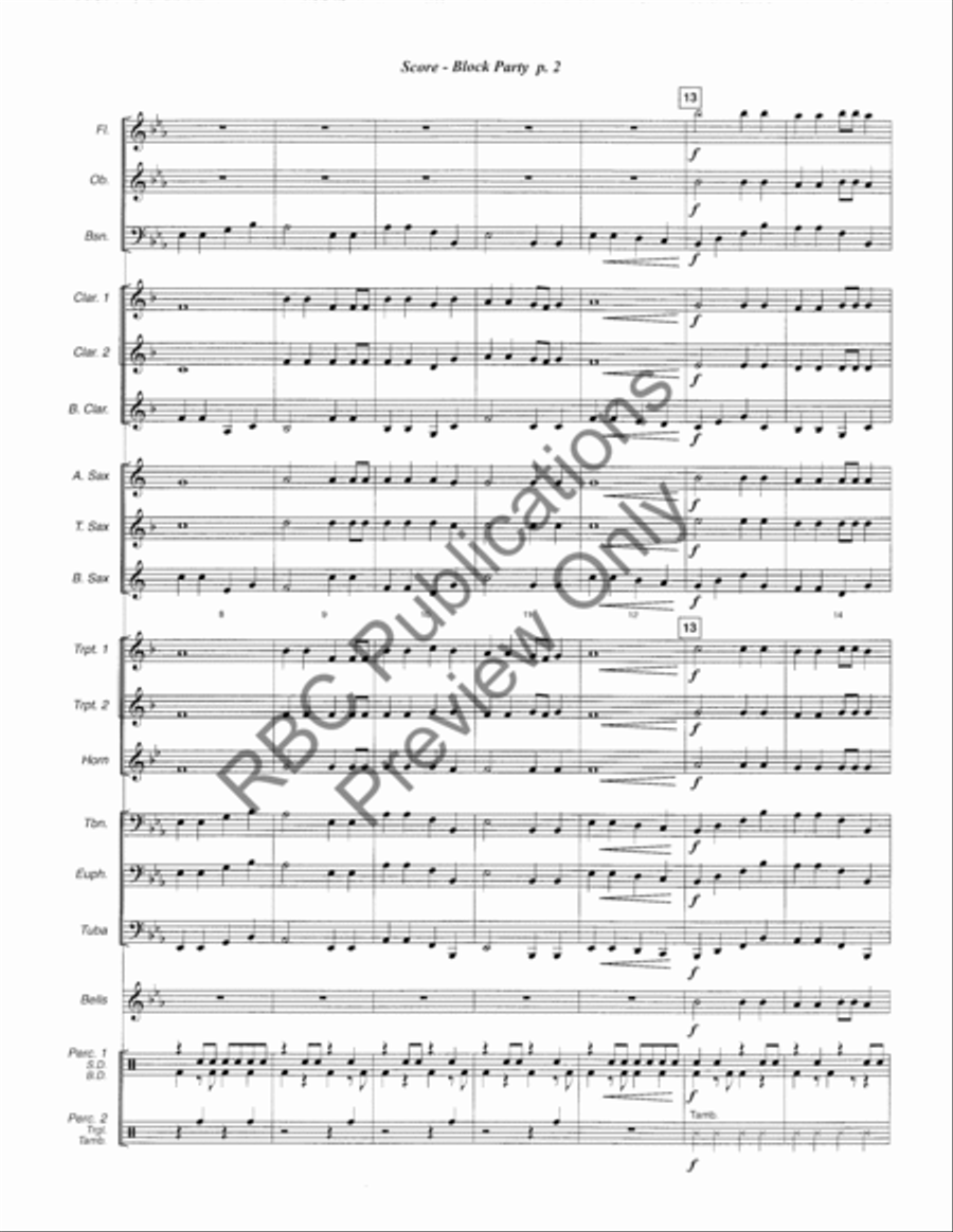 Block Party (Score) Concert Band scores gallery preview page 6