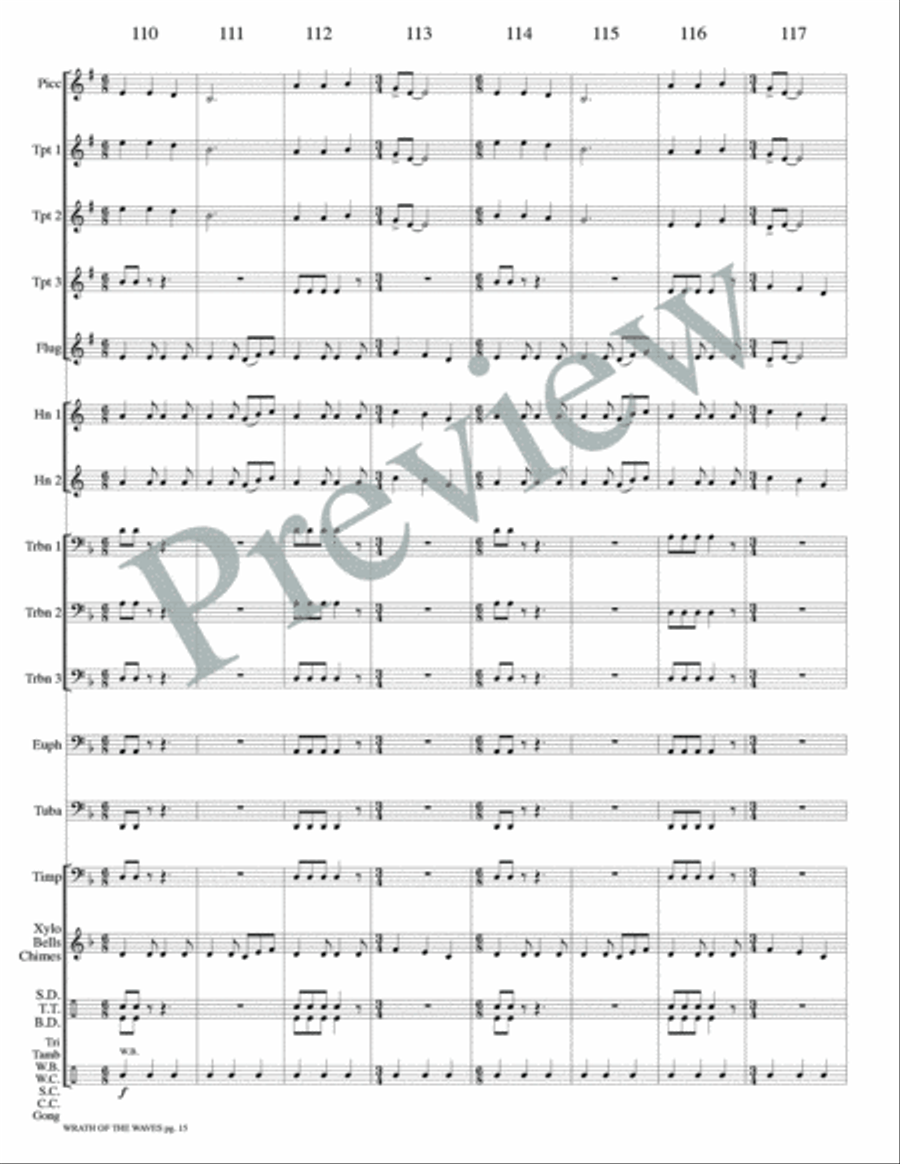 Wrath of the Waves Small Ensemble scores gallery preview page 17
