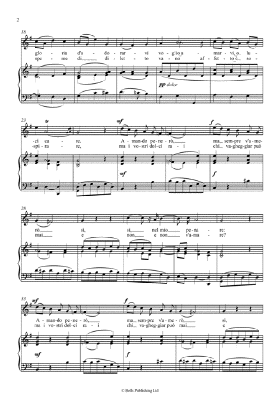 Per la gloria d'adorarvi (G Major) Voice Solo scores gallery preview page 2