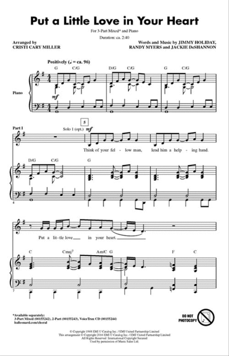Put a Little Love in Your Heart 3-Part scores gallery preview page 2
