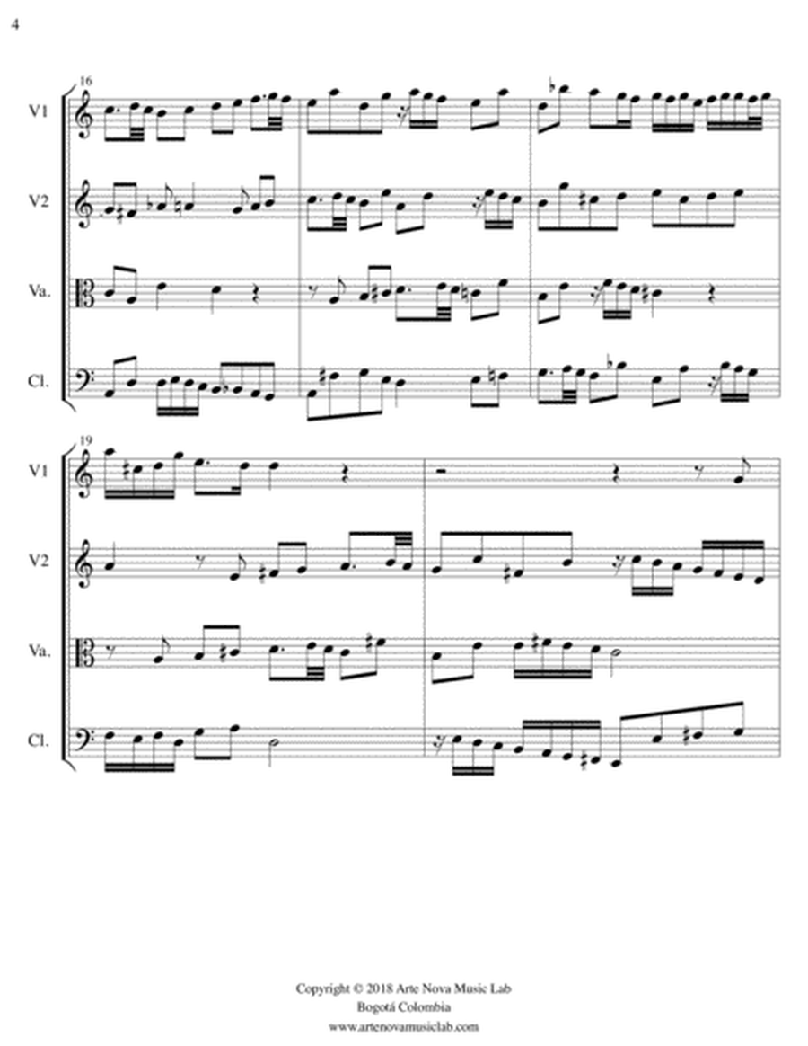Fugue No. 1 BWV 846 for String Quartet image number null
