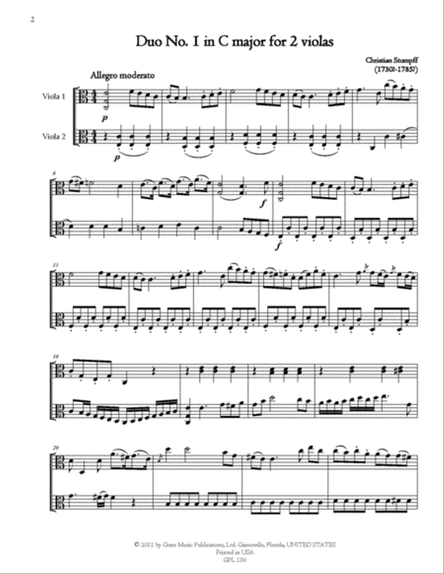 Six Duos, Op. 15 (1783) Viola scores gallery preview page 2