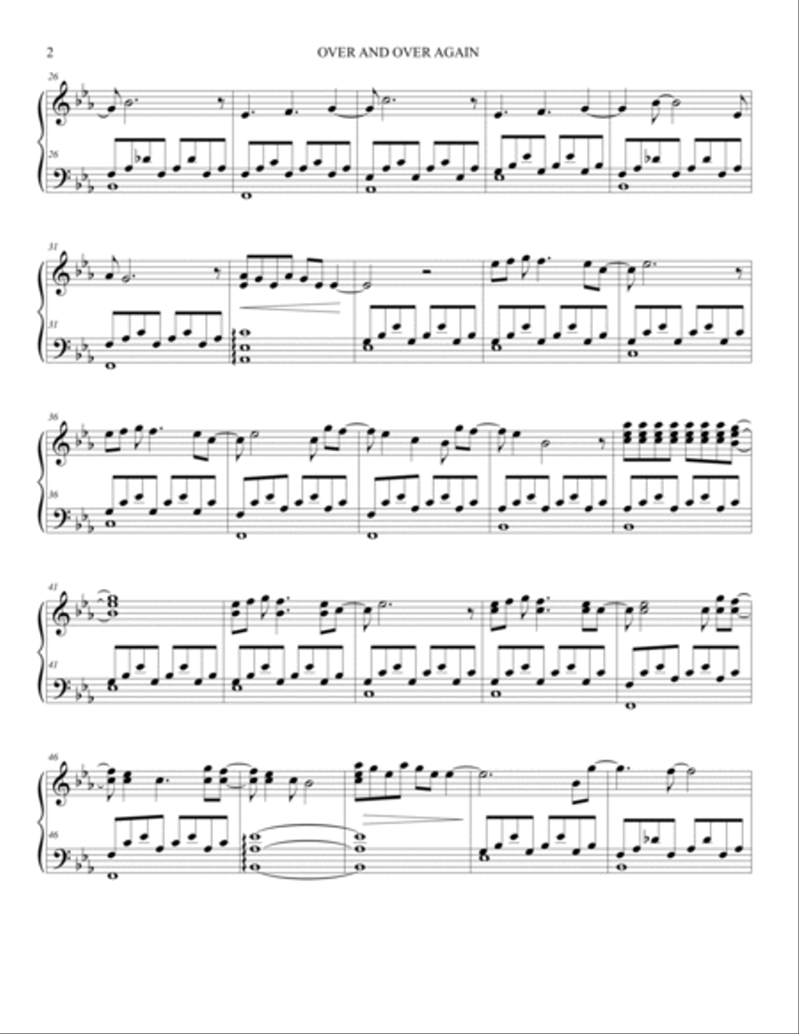 Over And Over Again Piano Solo scores gallery preview page 2