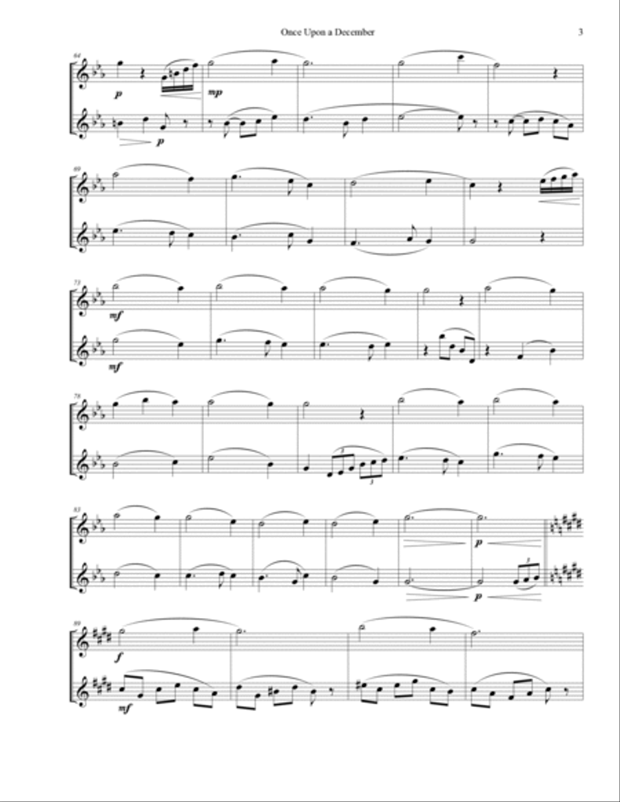 Once Upon A December Flute Duet scores gallery preview page 4