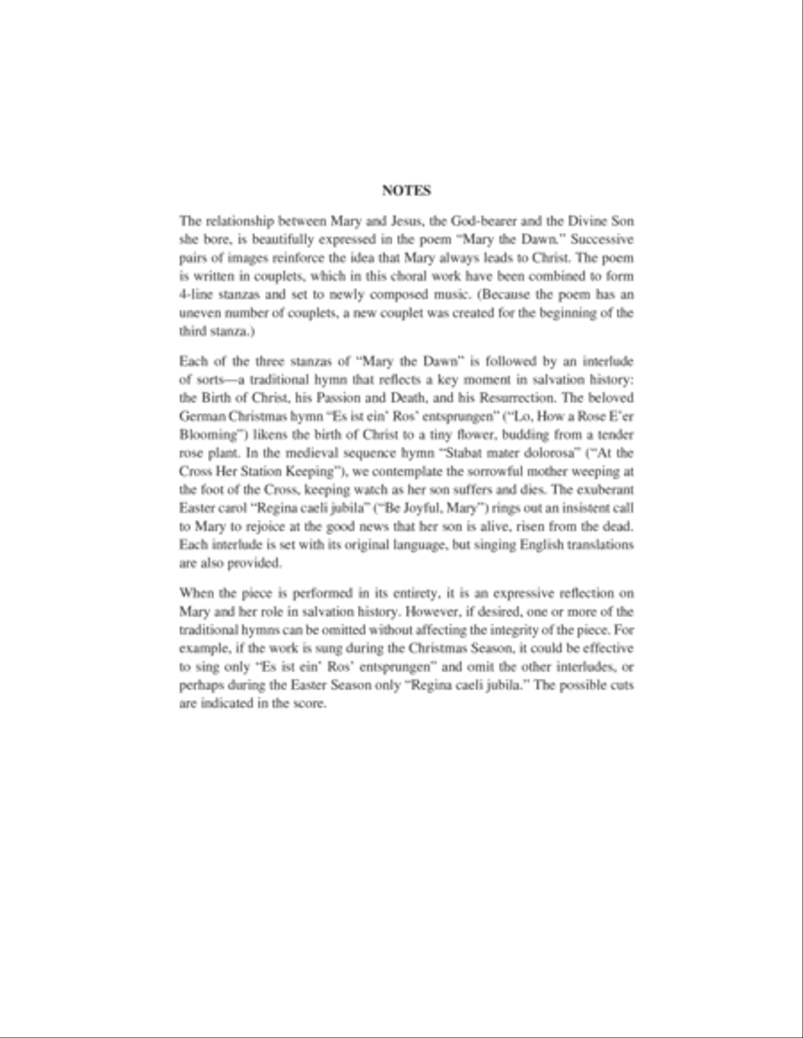 Mary the Dawn Choir scores gallery preview page 1