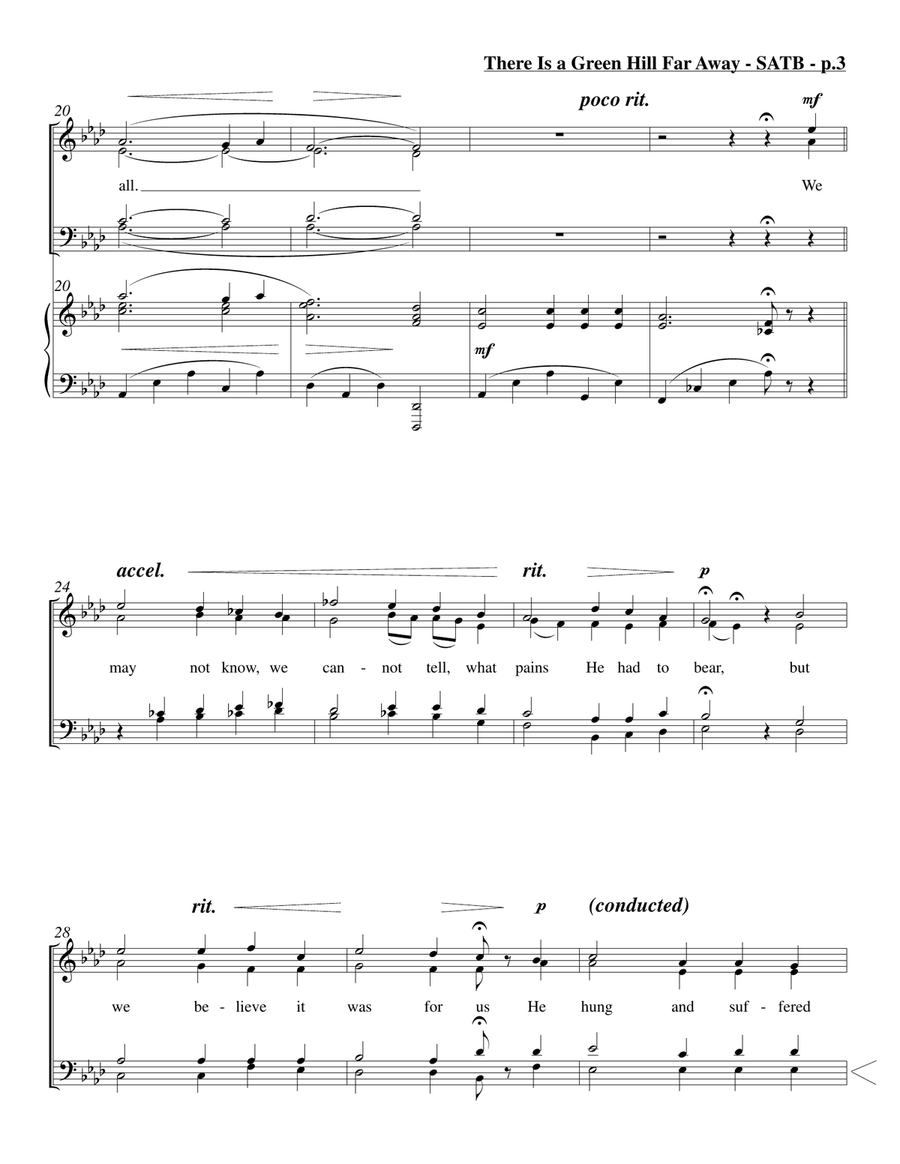 There Is a Green Hill Far Away (SATB) 4-Part scores gallery preview page 4