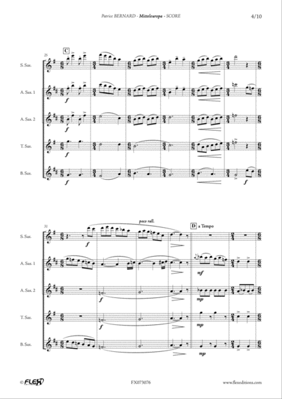 Mitteleuropa Tenor Saxophone scores gallery preview page 4