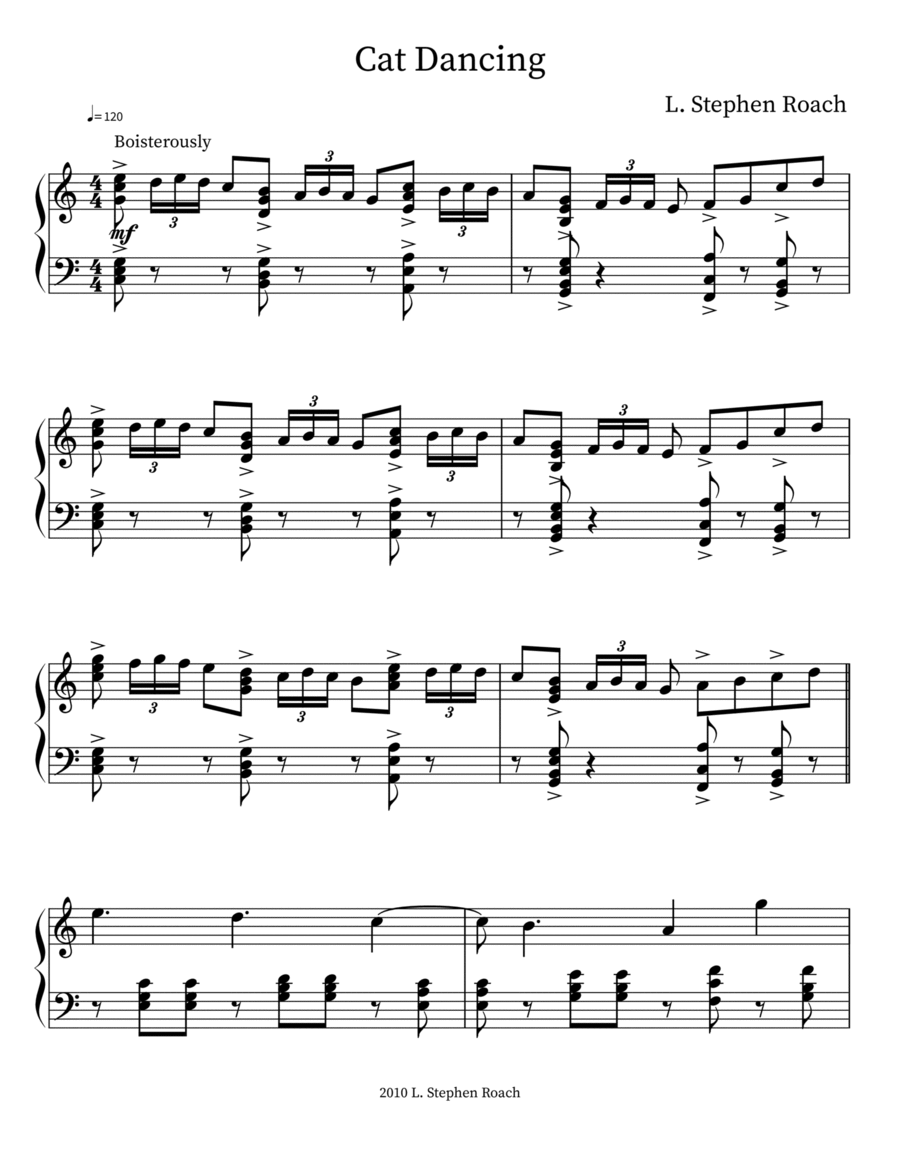 Cat Dancing Cat Dancing Piano Solo scores gallery preview page 1