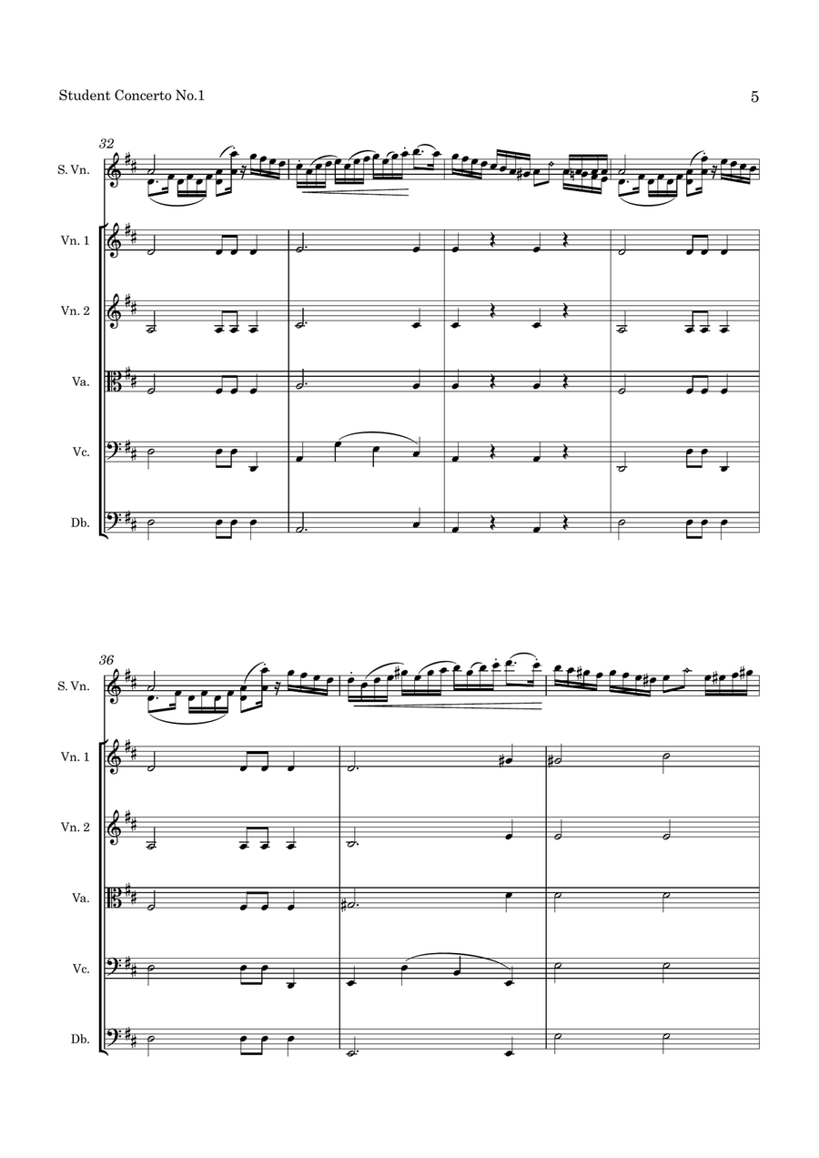 Seitz Student Concerto No 1 Op. 7 for Violin and String Orchestra String Orchestra scores gallery preview page 6