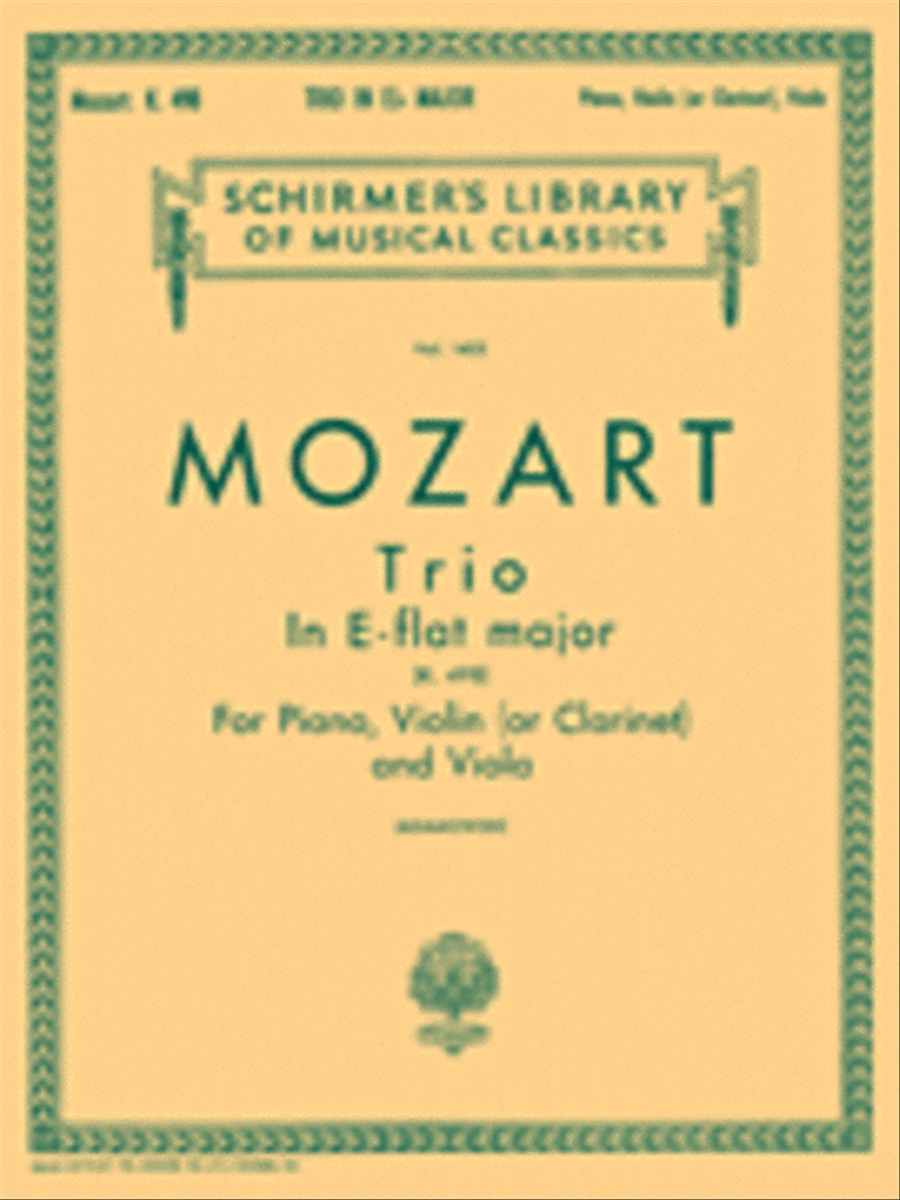 Trio No. 7 in E Flat, K.498 by Wolfgang Amadeus Mozart Clarinet - Sheet Music