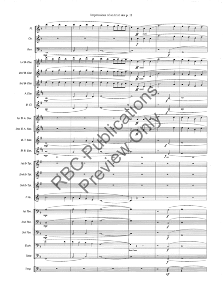 Impressions Of An Irish Air Concert Band scores gallery preview page 14