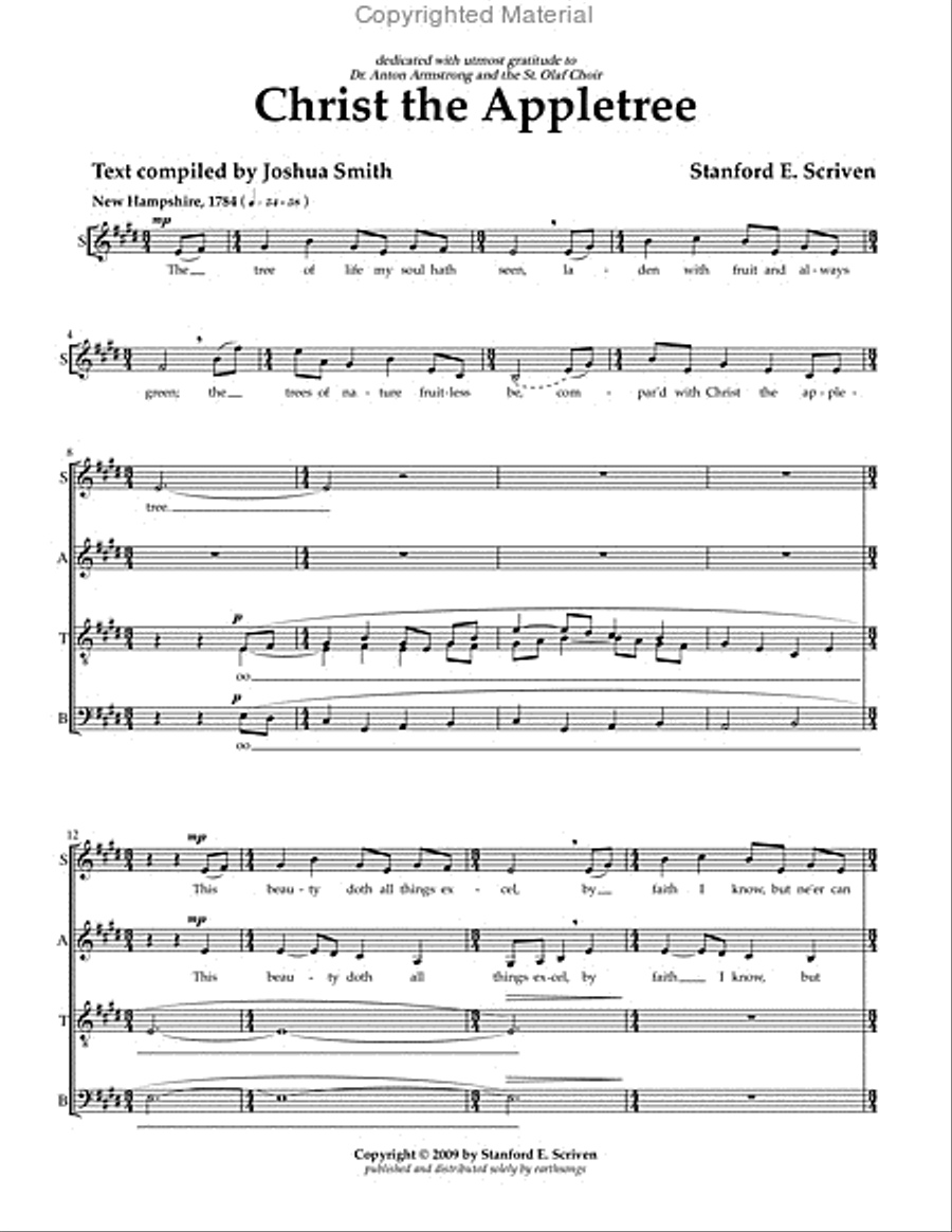 christ the appletree 4-Part scores gallery preview page 2