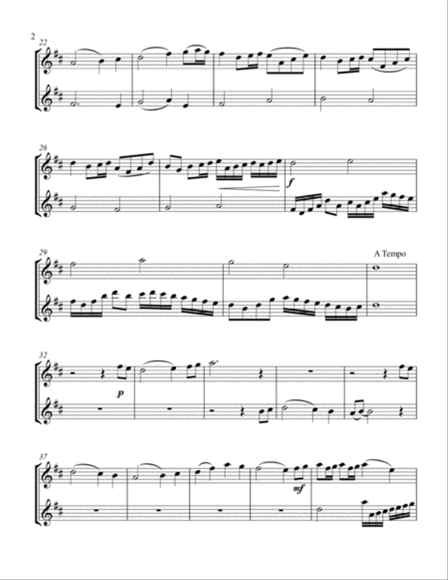 Pachelbel's Noel (treble C instrument duet, parts only) Piano scores gallery preview page 2