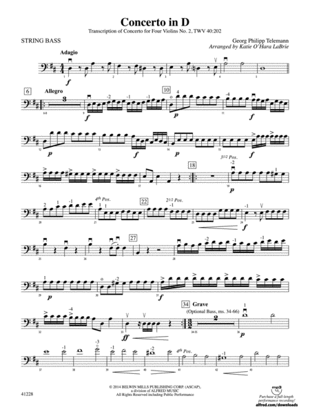 Concerto in D: String Bass