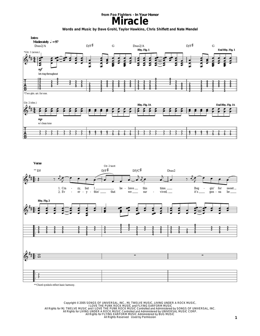 Miracle Acoustic Guitar scores gallery preview page 1