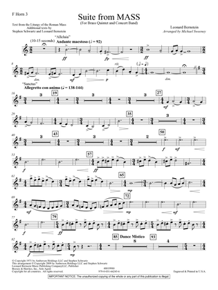 Book cover for Suite from Mass (arr. Michael Sweeney) - F Horn 3