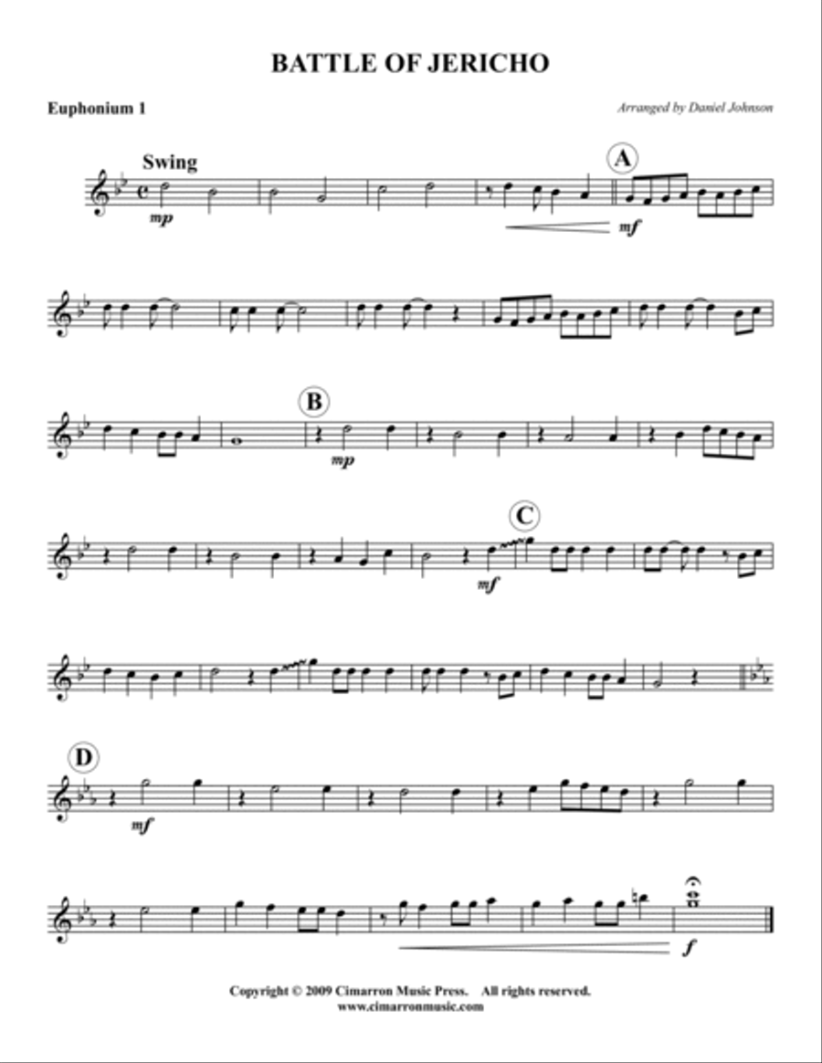 Battle of Jericho Brass Trio scores gallery preview page 3