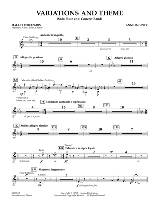 Variations And Theme (for Flute Solo And Band) - Mallet Percussion