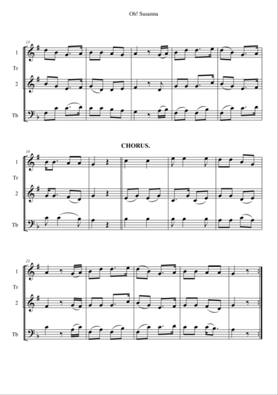 Oh! Susanna School and Community scores gallery preview page 2