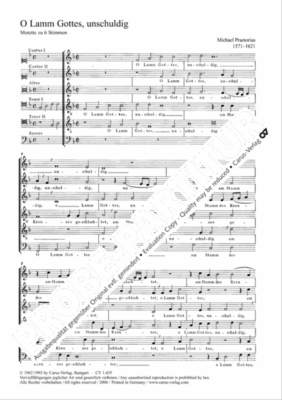 O Lamb of God most holy (O Lamm Gottes, unschuldig) Choir scores gallery preview page 2