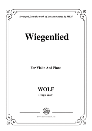 Book cover for Wolf-Wiegenlied, for Violin and Piano