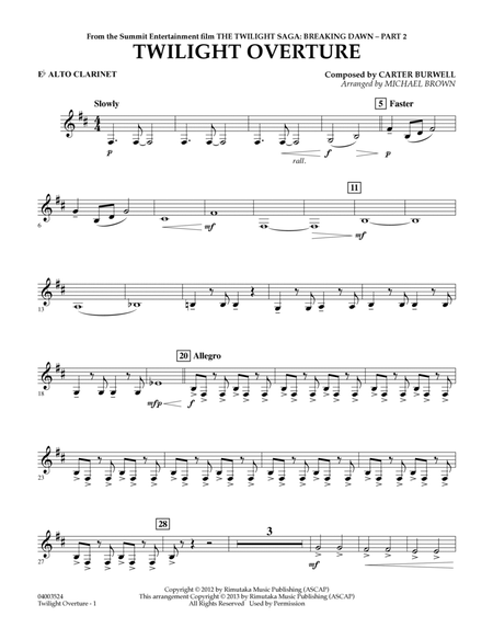 Twilight Overture (from The Twilight Saga: Breaking Dawn Part 2) - Eb Alto Clarinet