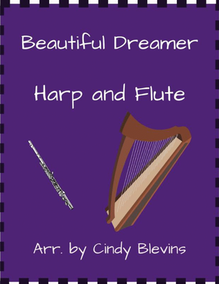 Book cover for Beautiful Dreamer, for Harp and Flute