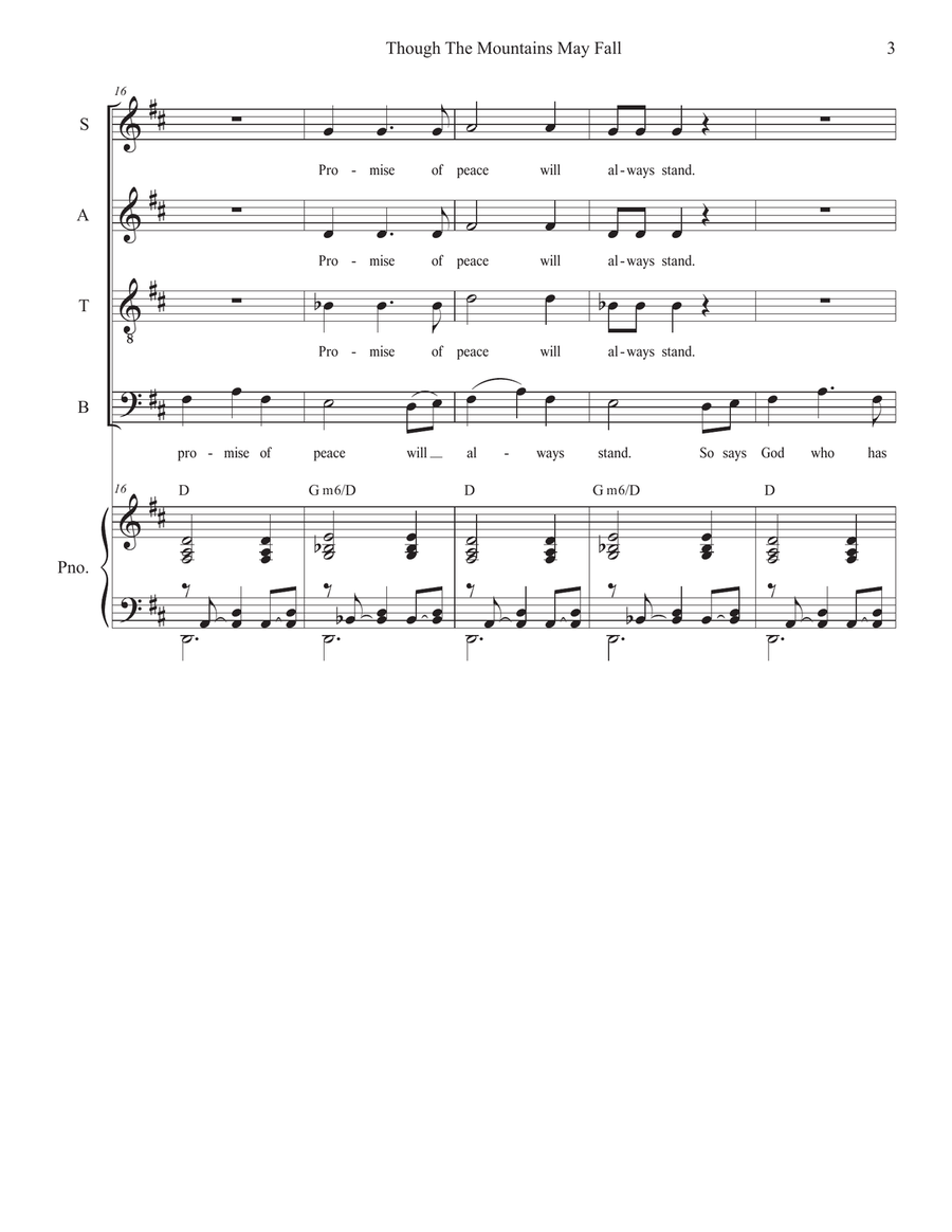Though The Mountains May Fall (SATB) 4-Part scores gallery preview page 3
