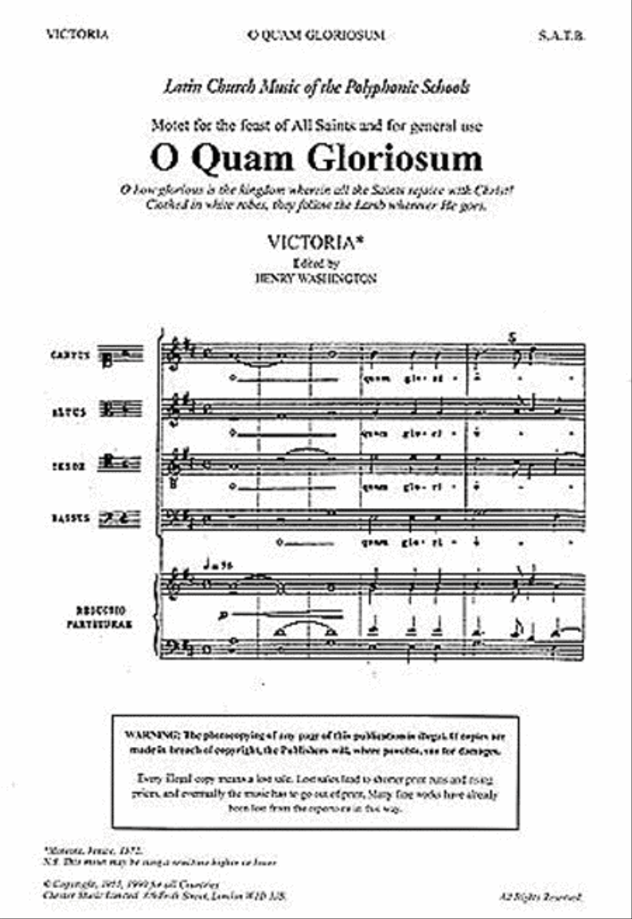 O Quam Gloriosum 4-Part scores gallery preview page 1