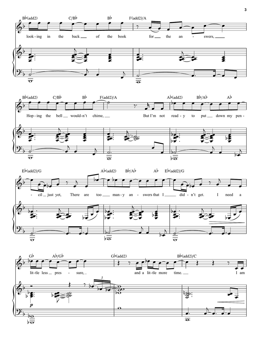 A Little More Homework (from 13: The Musical) Piano, Vocal scores gallery preview page 3