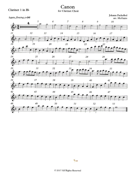 Pachelbel Canon for Clarinet Choir image number null