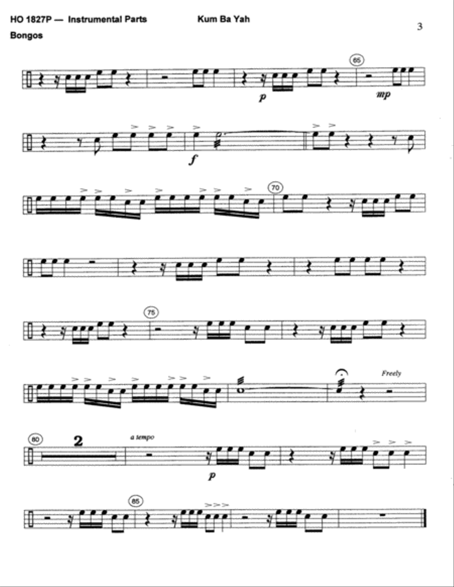 Kum Ba Yah Piano scores gallery preview page 3