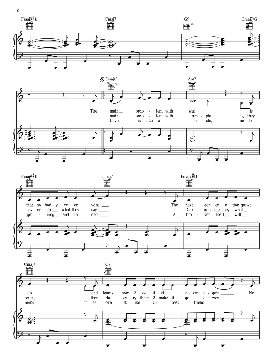 Resolution Resolution Piano, Vocal, Guitar scores gallery preview page 2