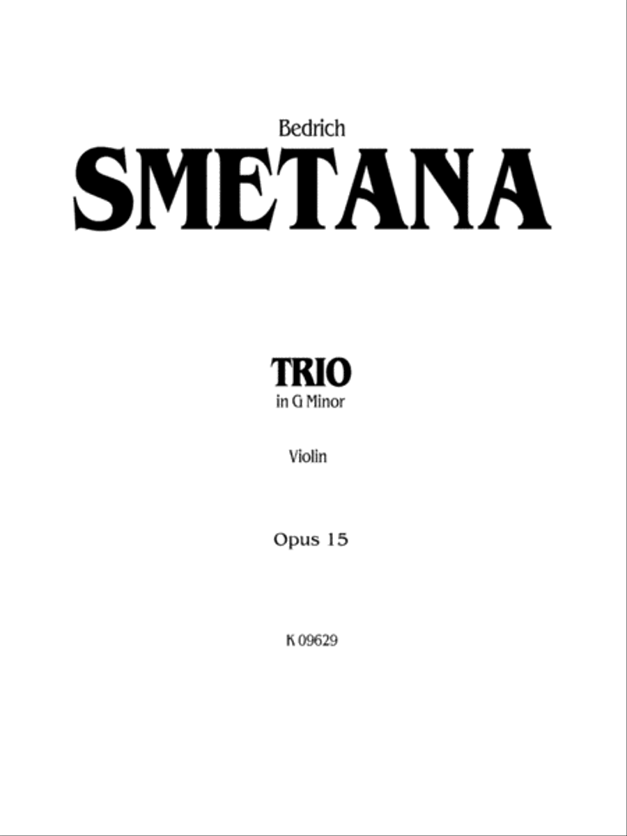 Smetana: Trio in G Minor, Op. 15 Violin scores gallery preview page 1