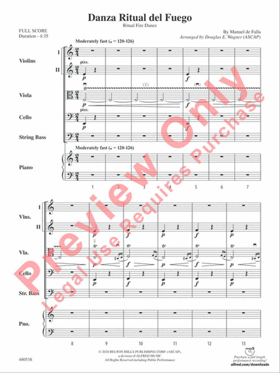 Danza Ritual del Fuego String Orchestra scores gallery preview page 4